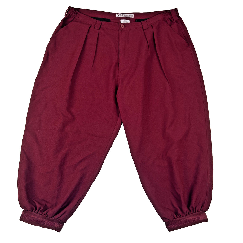 GolfKnickers Men’s Size 42 Golfing Knickers 100% Polyester Plus Four Maroon